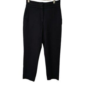 Sandro Navy Straight Leg High Waisted Pants